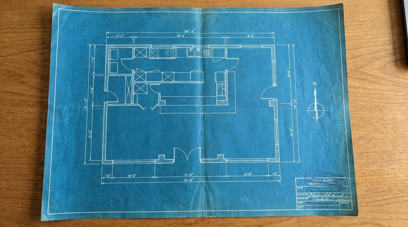 Architectural blueprint floor plan sheet