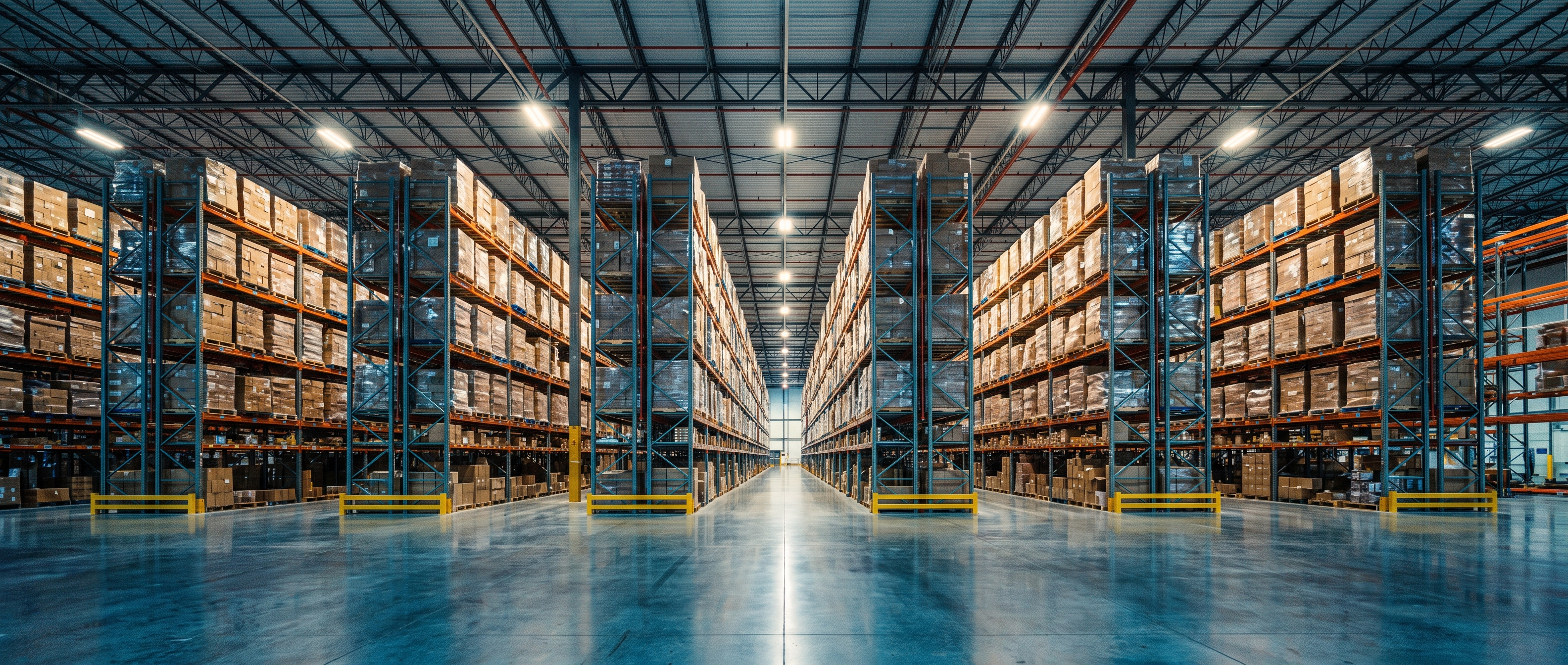 High-bay warehouse pallet racking