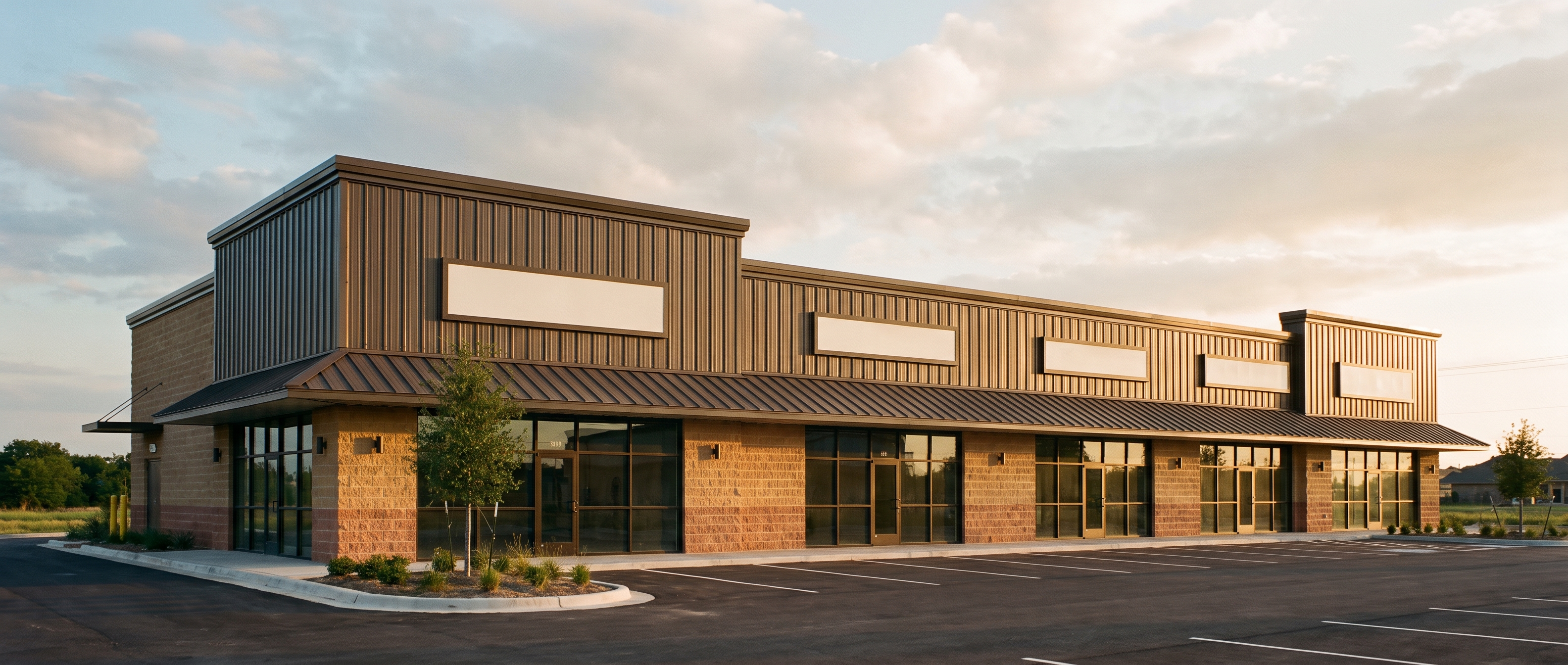 Completed multi-tenant retail and flex building