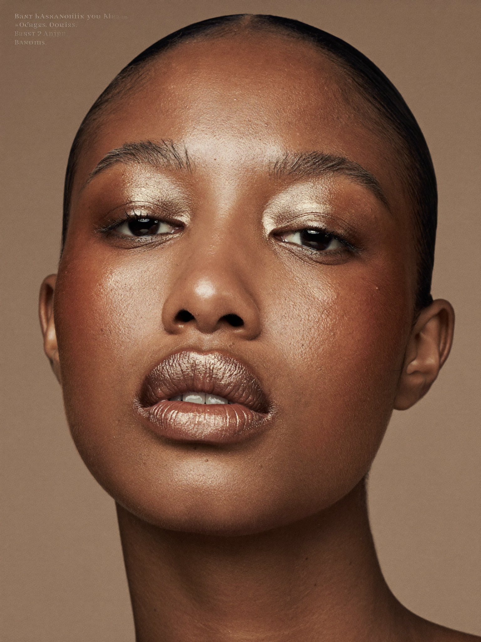 Natural glowing makeup beauty editorial close-up