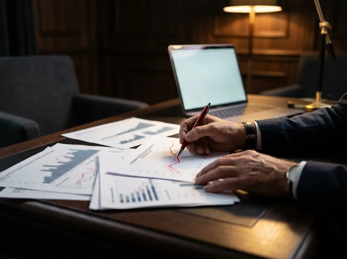Analisi di dati e report SEO sulla scrivania di un consulente digitale