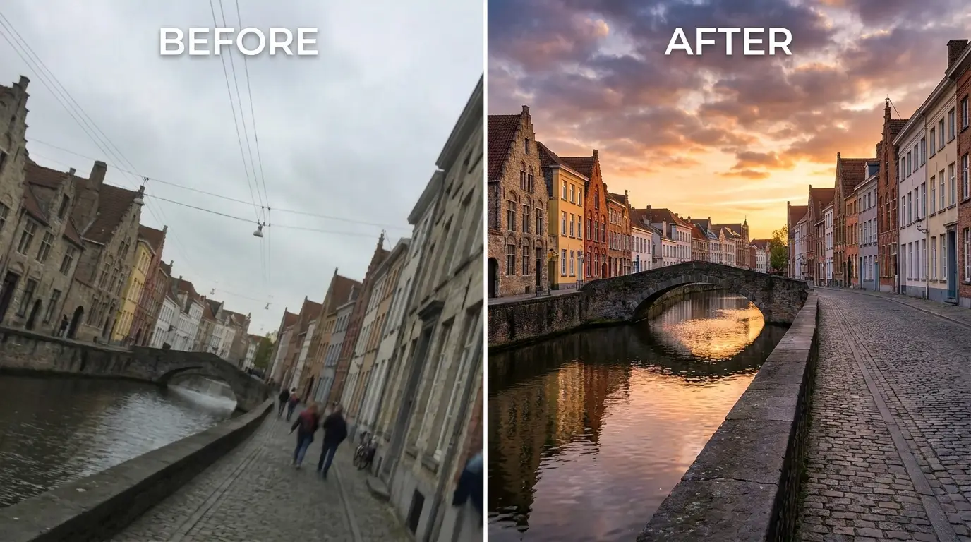 Before and after — travel photography