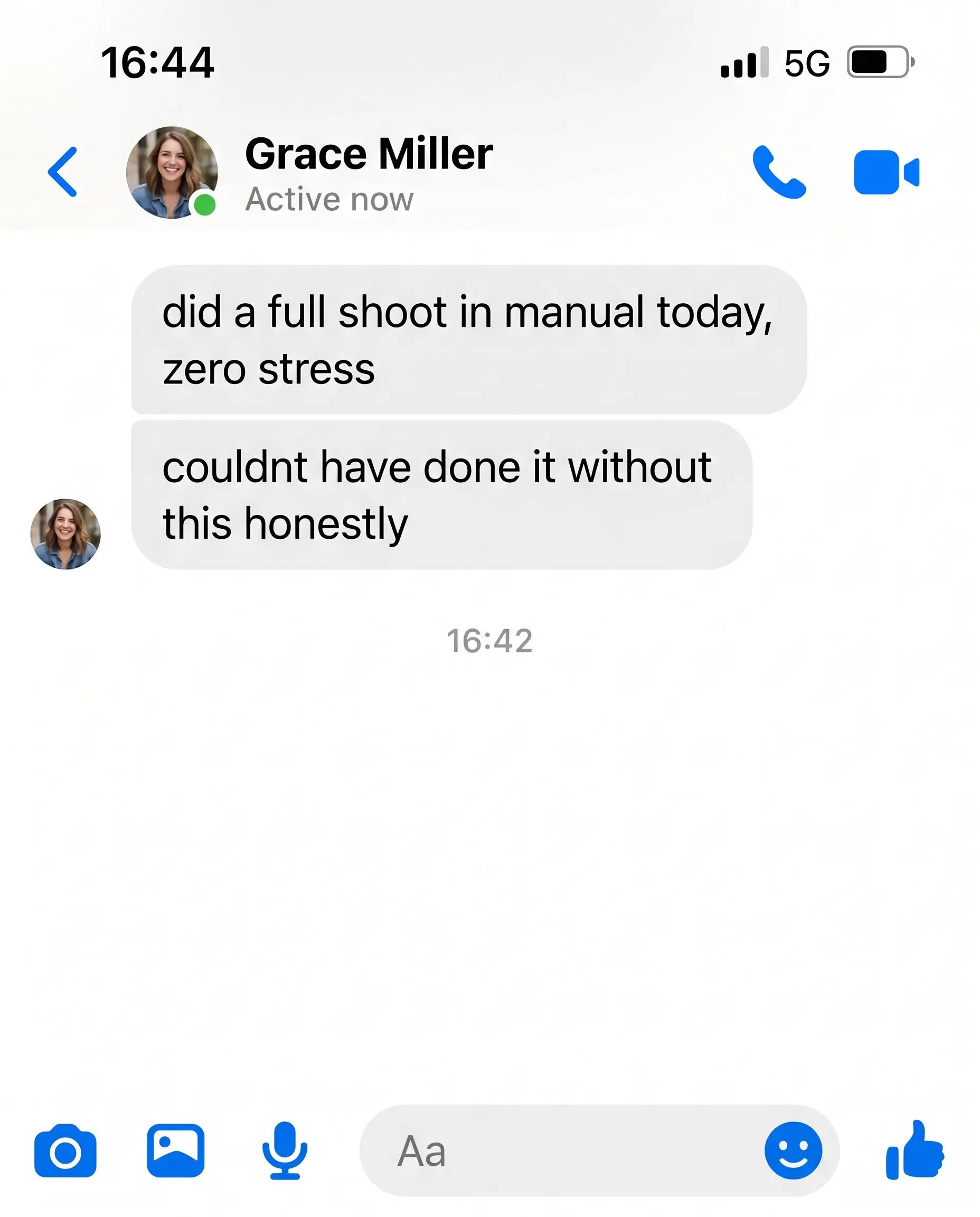 Messenger testimonial — Grace Miller