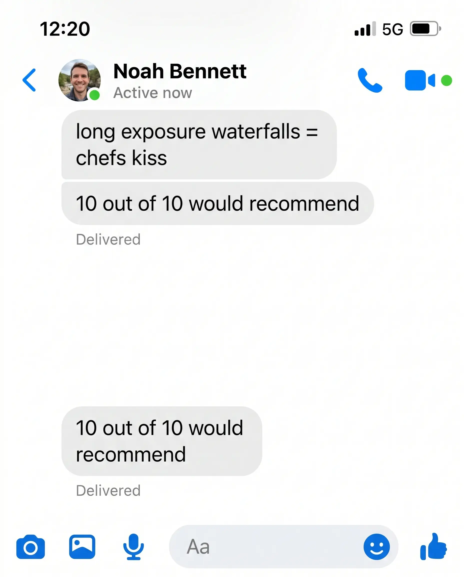 Messenger testimonial — Noah Bennett