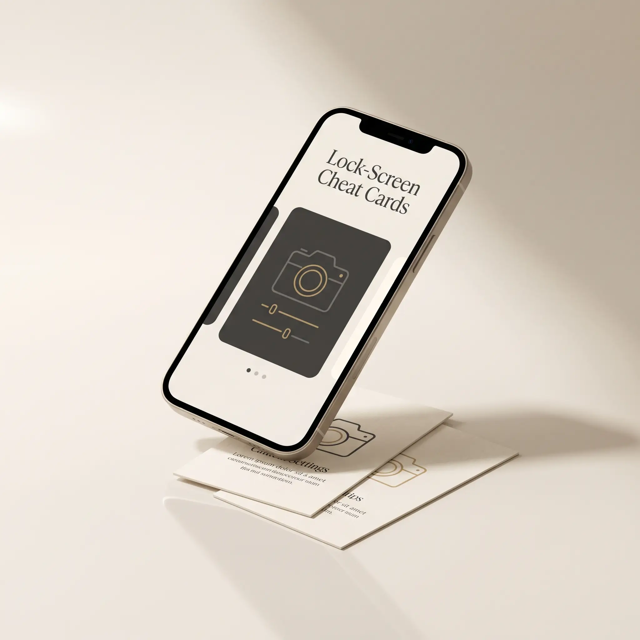 Lock-Screen Cheat Cards — mockup