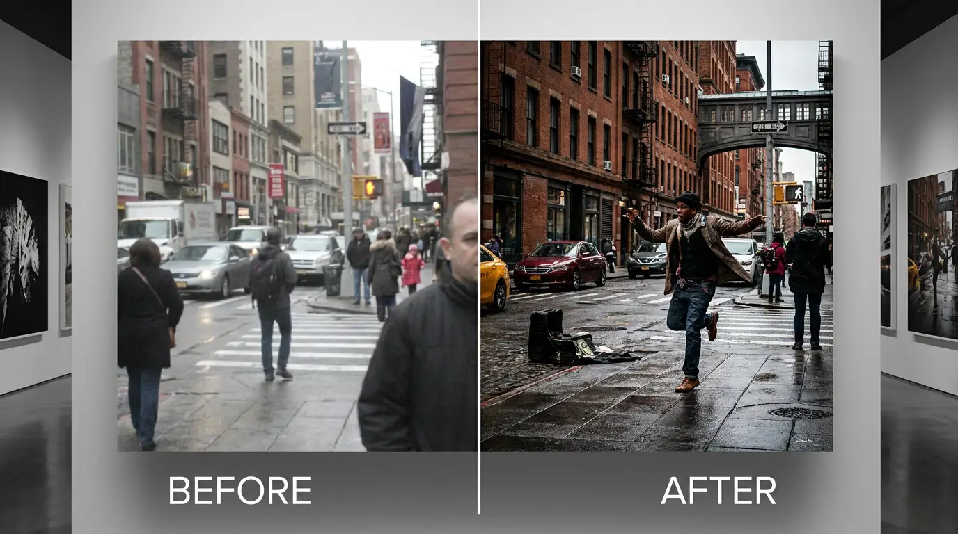 Before and after — street photography