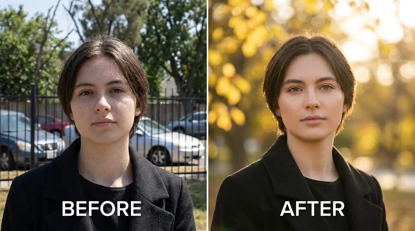 Before and after — portrait photography