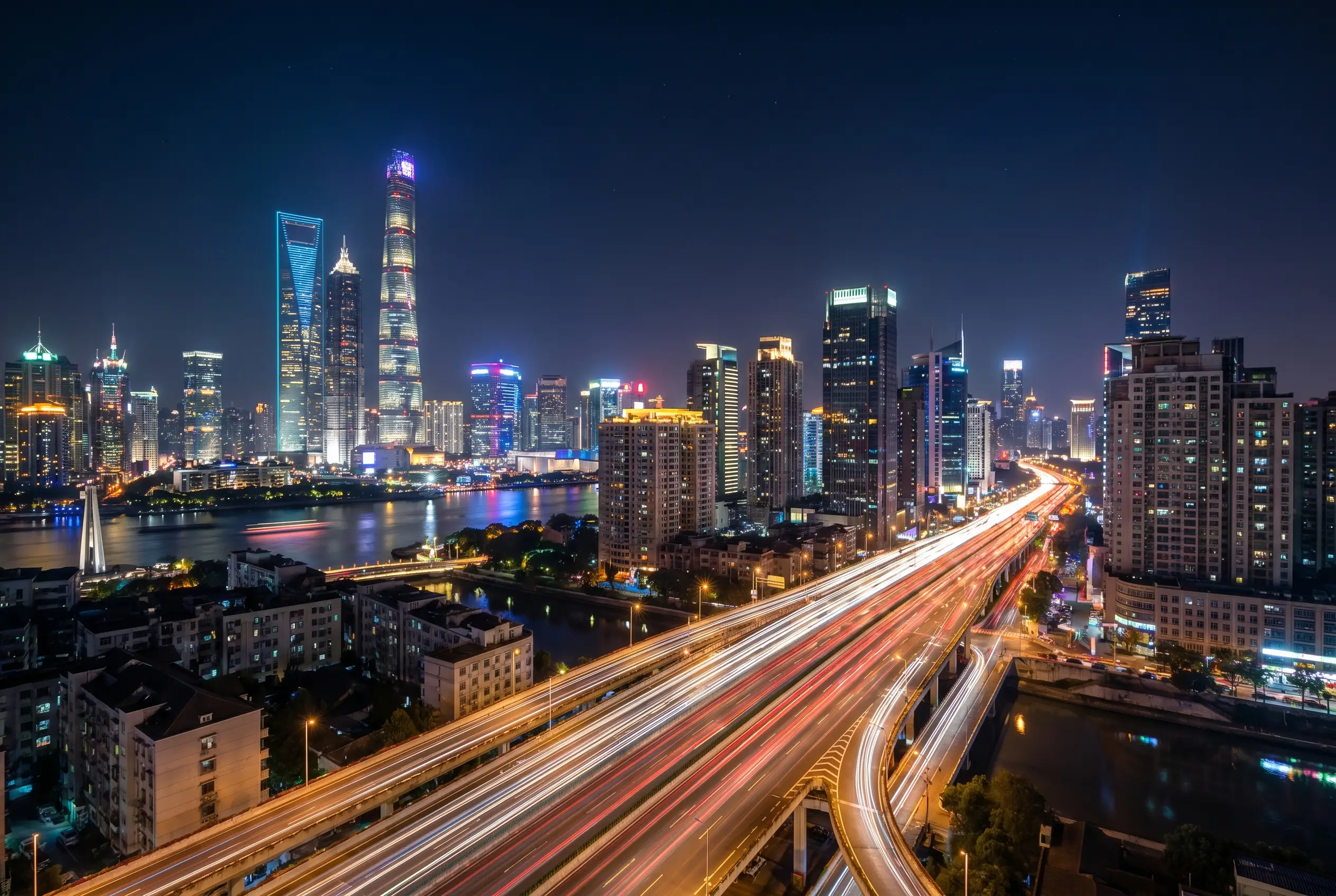 Ciudad de noche — con ShotReady