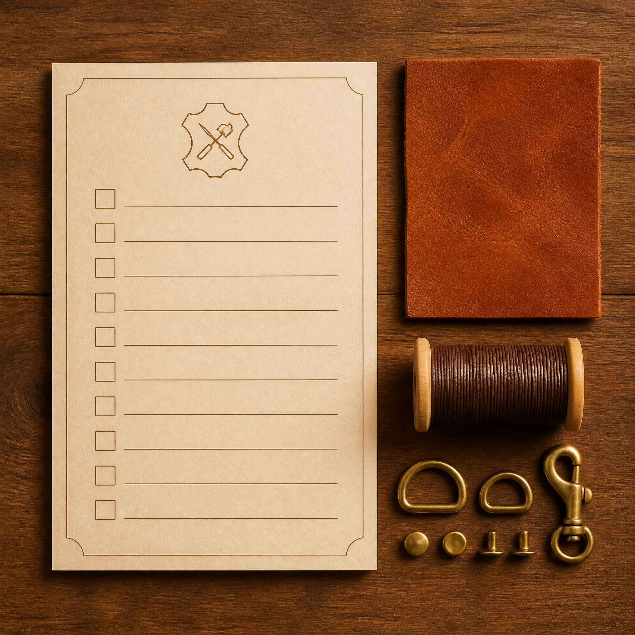 Material list for a leather project