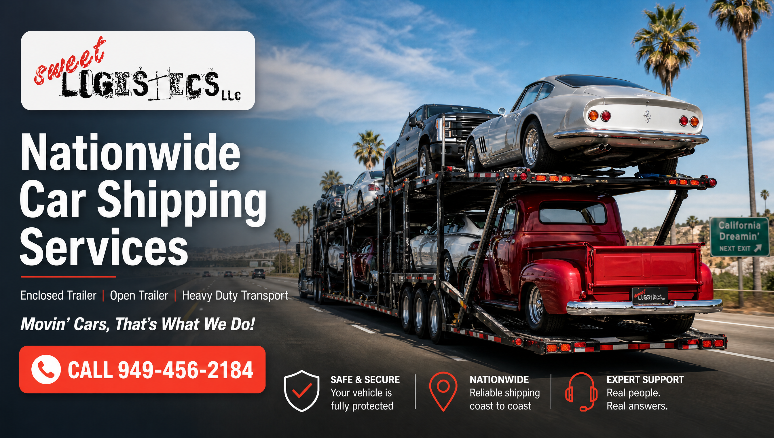 Nationwide car shipping services — enclosed, open, heavy duty