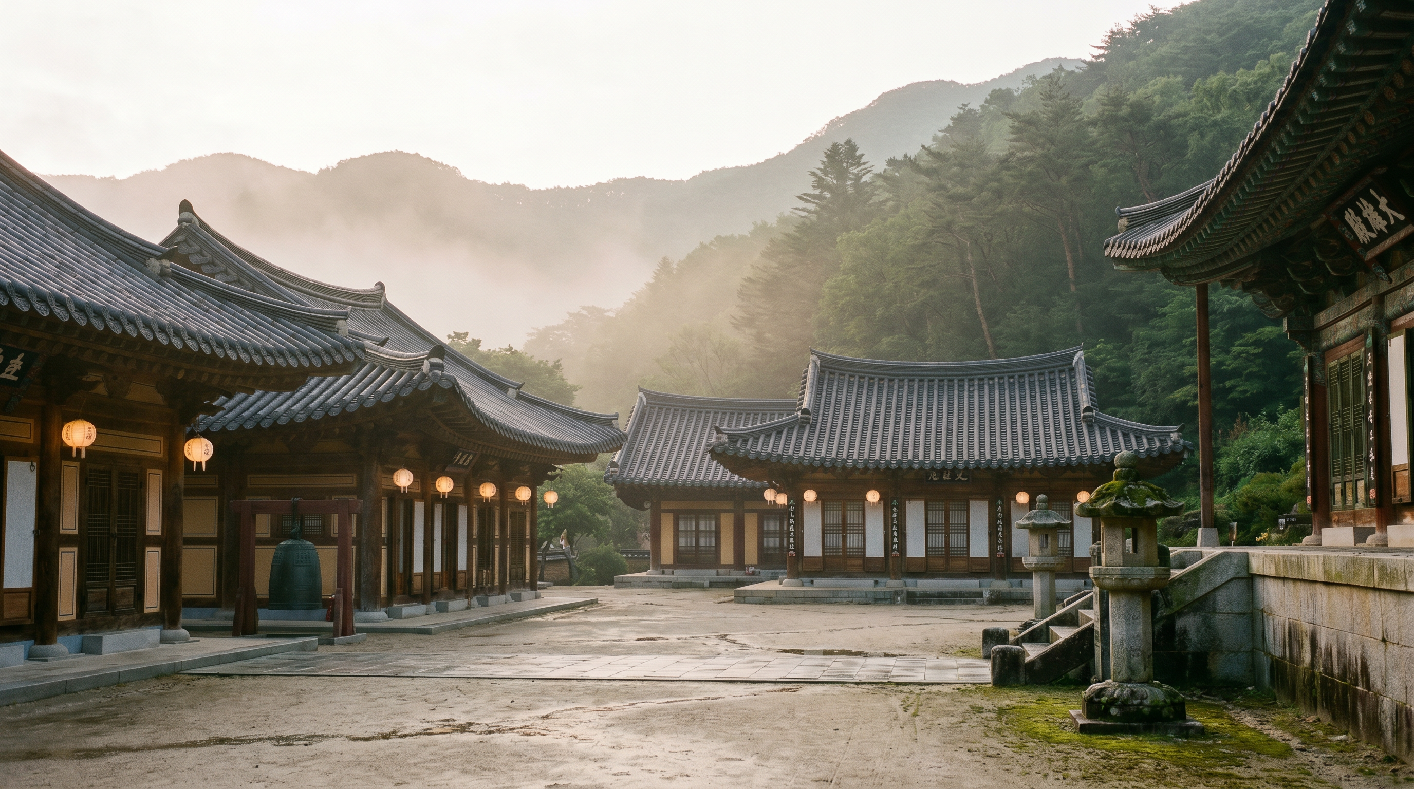 Unique things to do in Korea — a peaceful Korean mountain temple at dawn, a favourite local reset