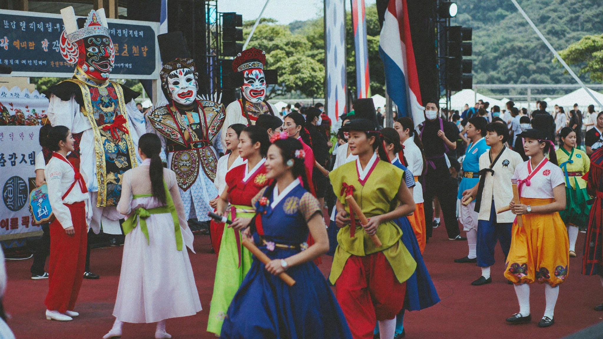 Andong Mask Dance Festival Korea - traditional mask dance performance at Hahoe Folk Village