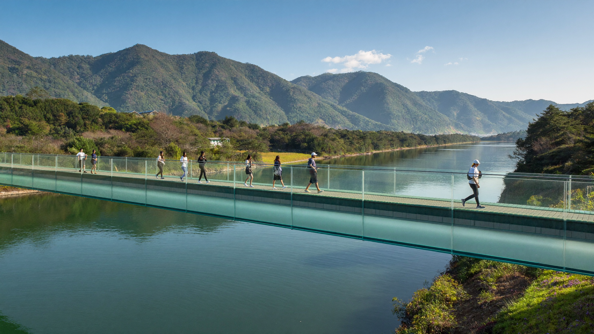 春川旅行ガイド 昭陽江スカイウォークのガラス橋