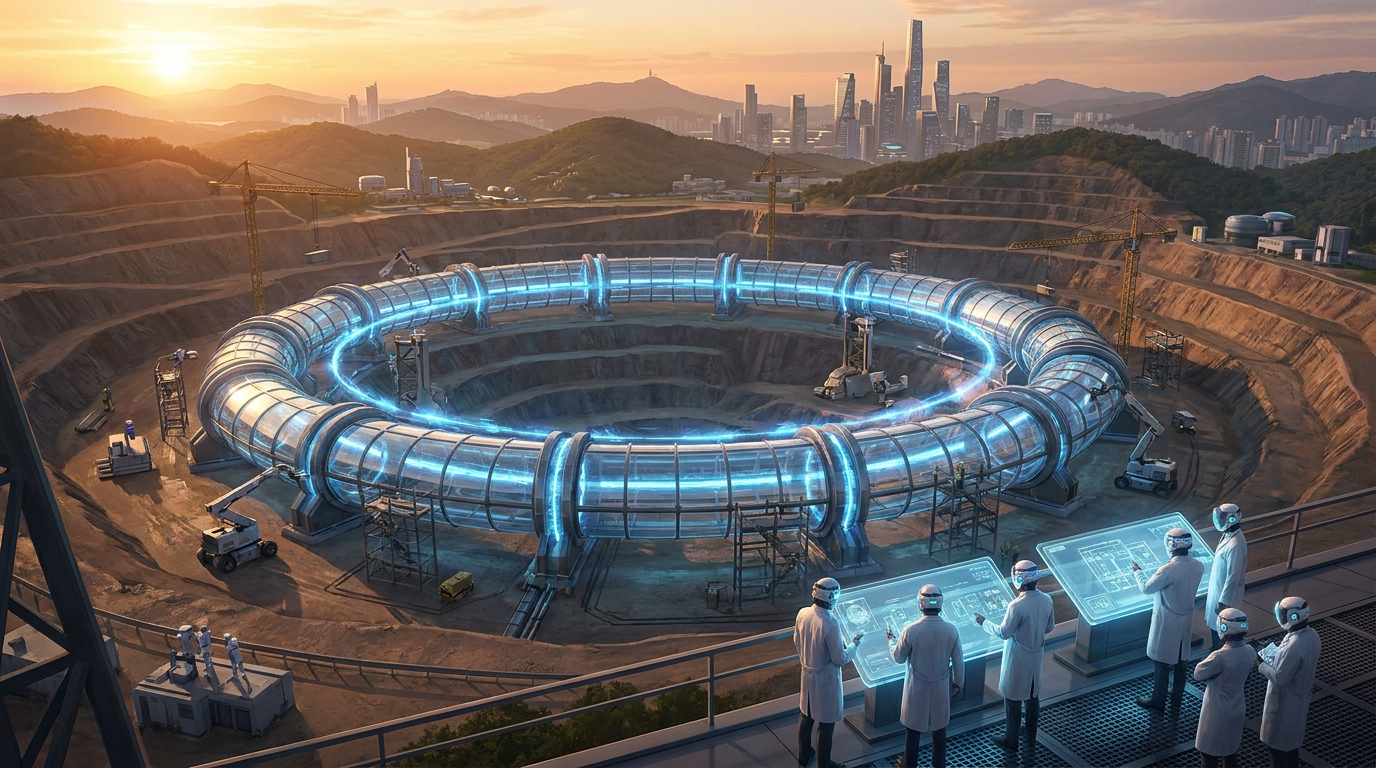Concept illustration of the Korea Light Source synchrotron accelerator construction site