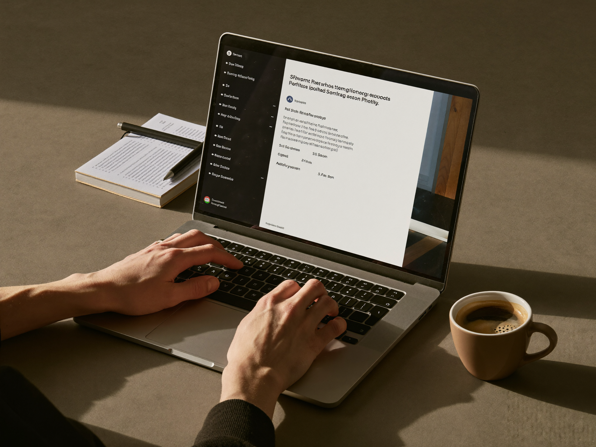 CV on laptop