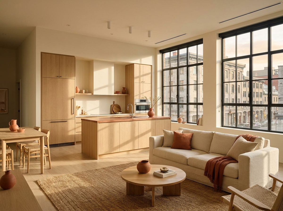 Modern downtown Montreal condo interior