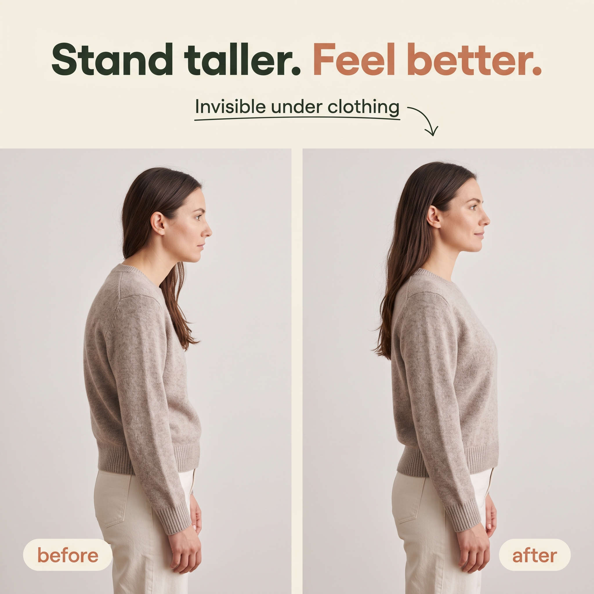 Stand taller, feel better — before and after posture