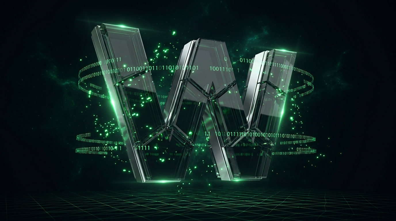 3D WebTech W monogram with green energy