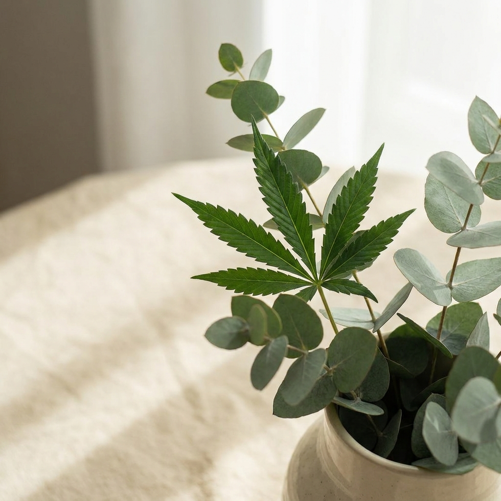 Botanical cannabis leaf detail