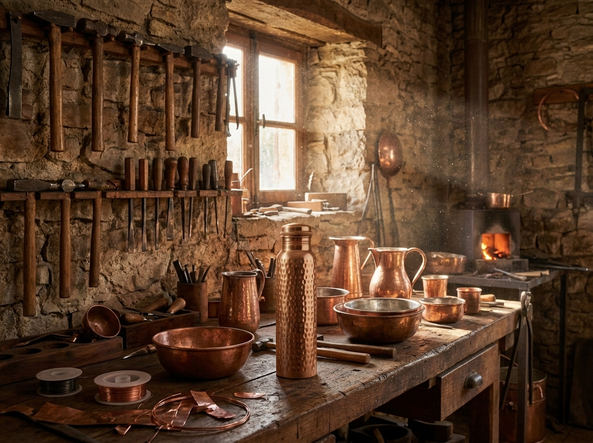 Atelier artisanal de travail du cuivre