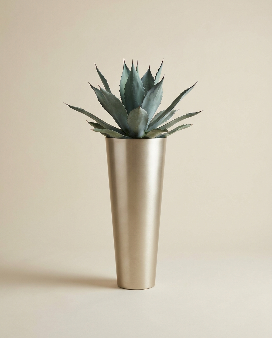 Tapered conical vases (metallic)