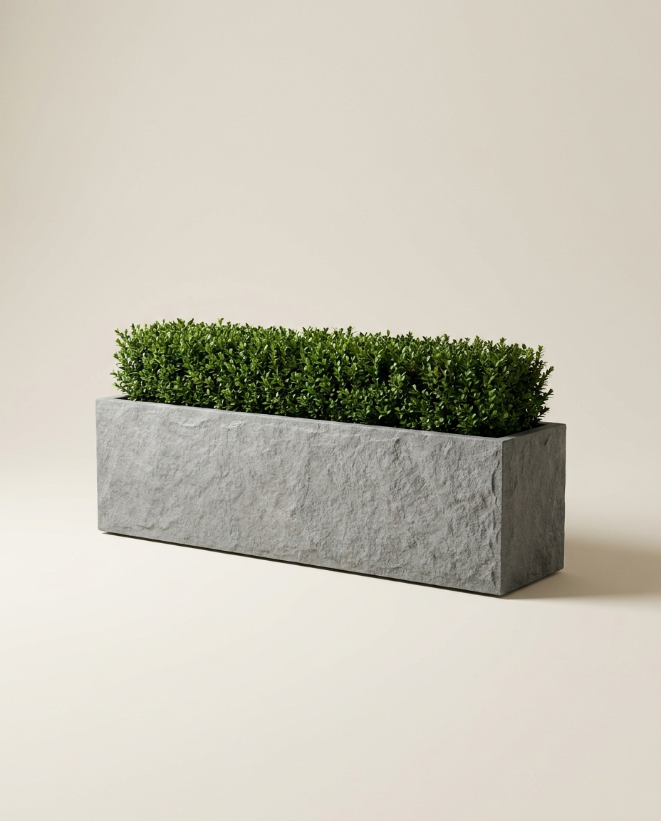 Stone-panel long trough