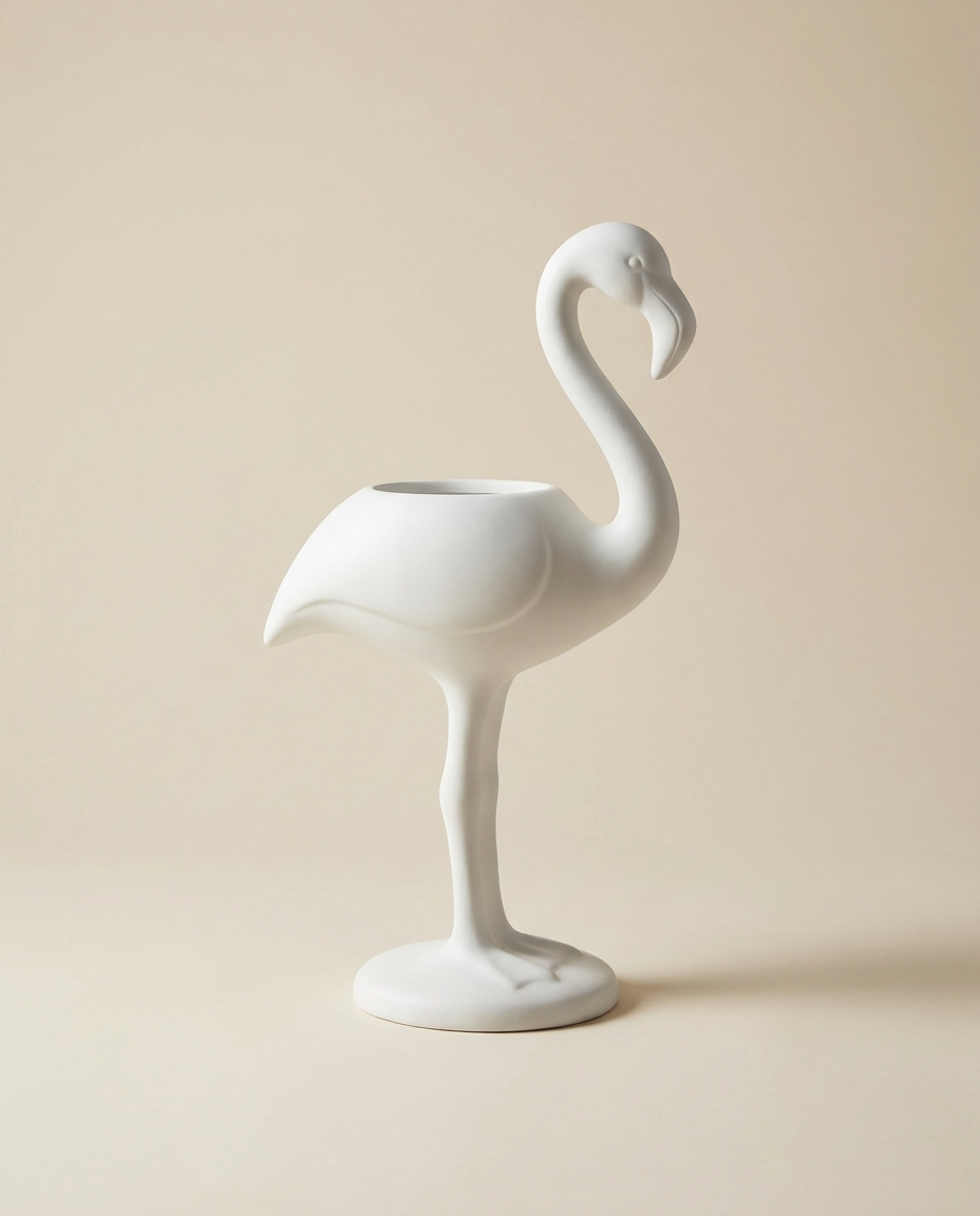 Flamingo sculpture planters