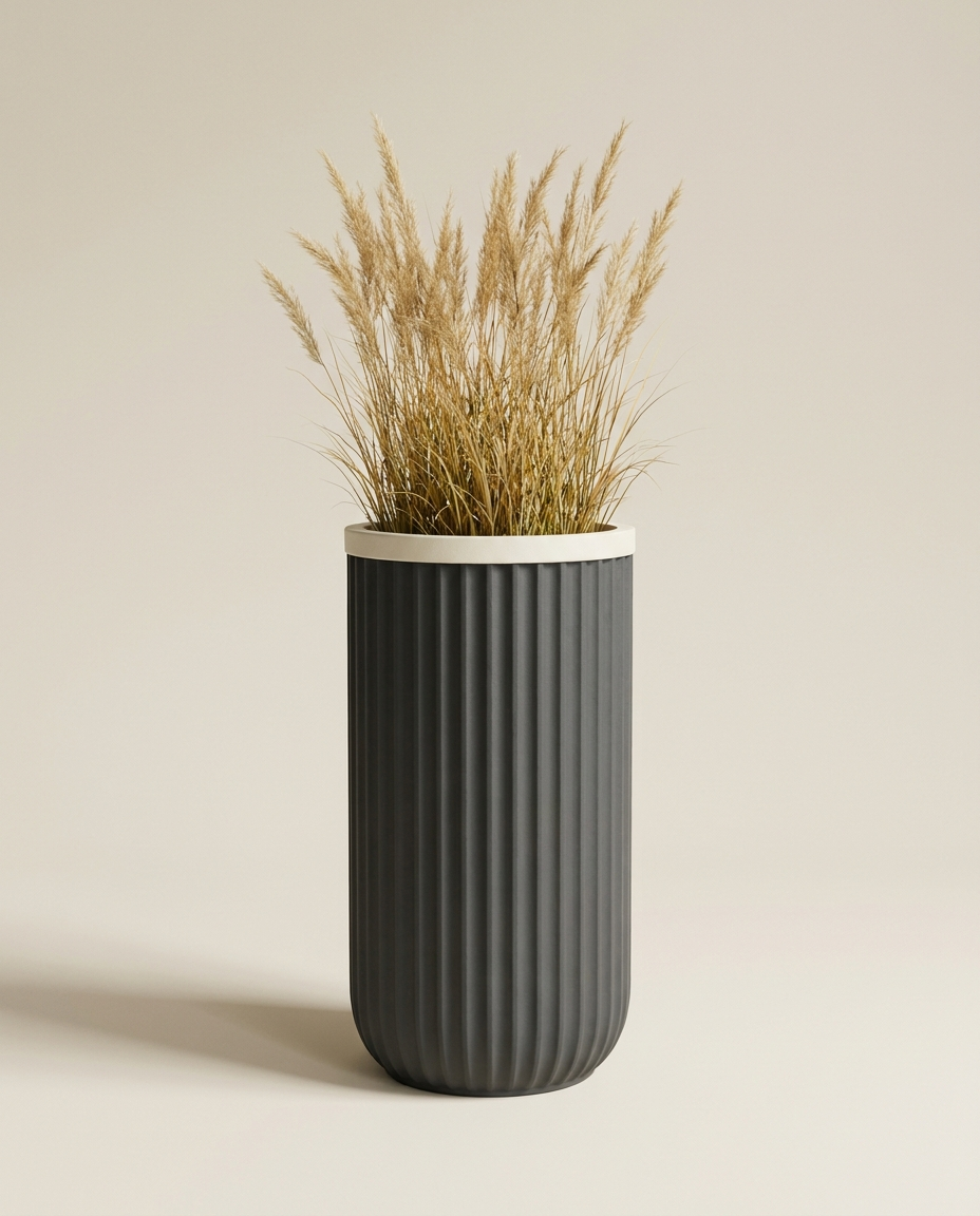 Fluted cylinder with contrast rim