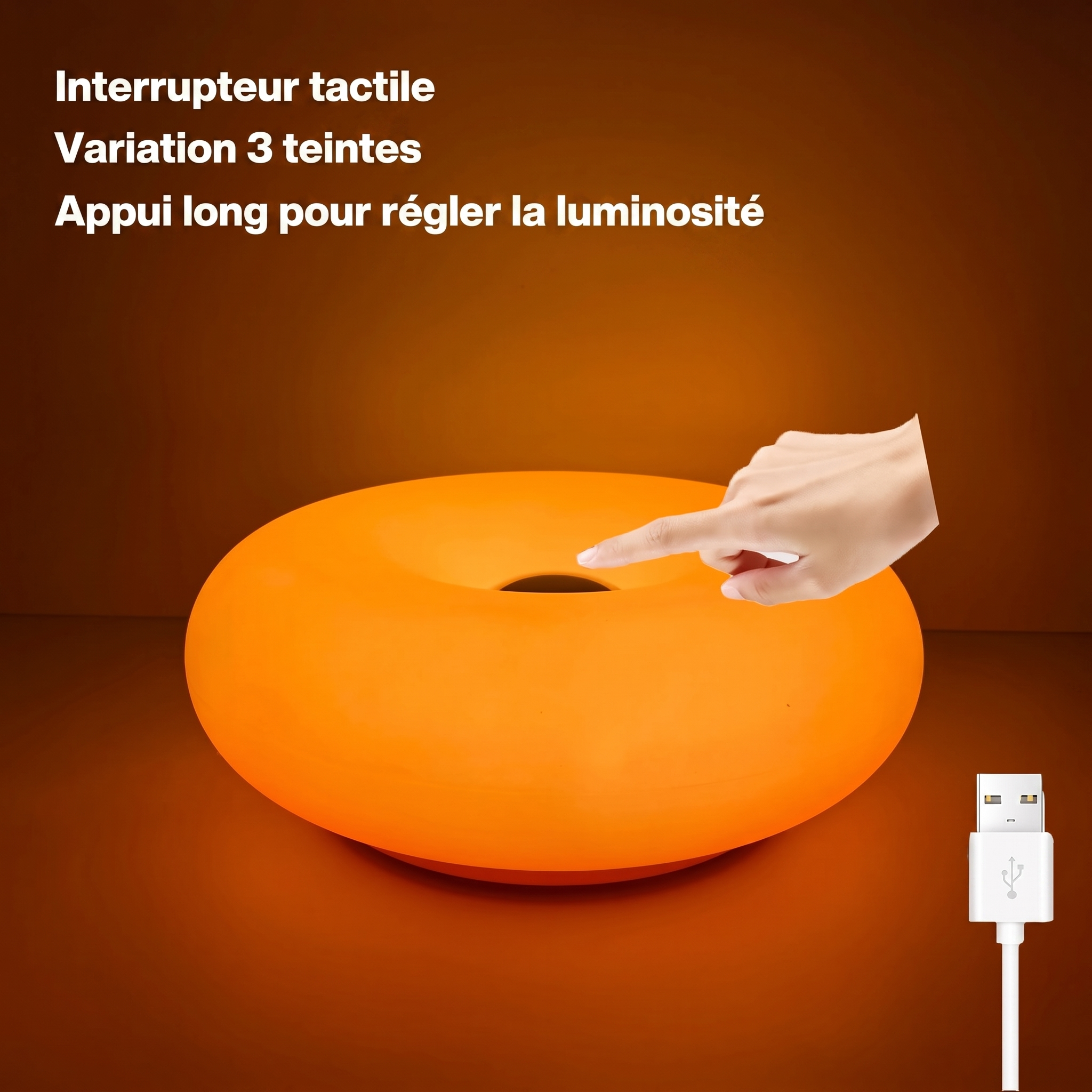 Interrupteur tactile et variation de la luminosité de la lampe Halo