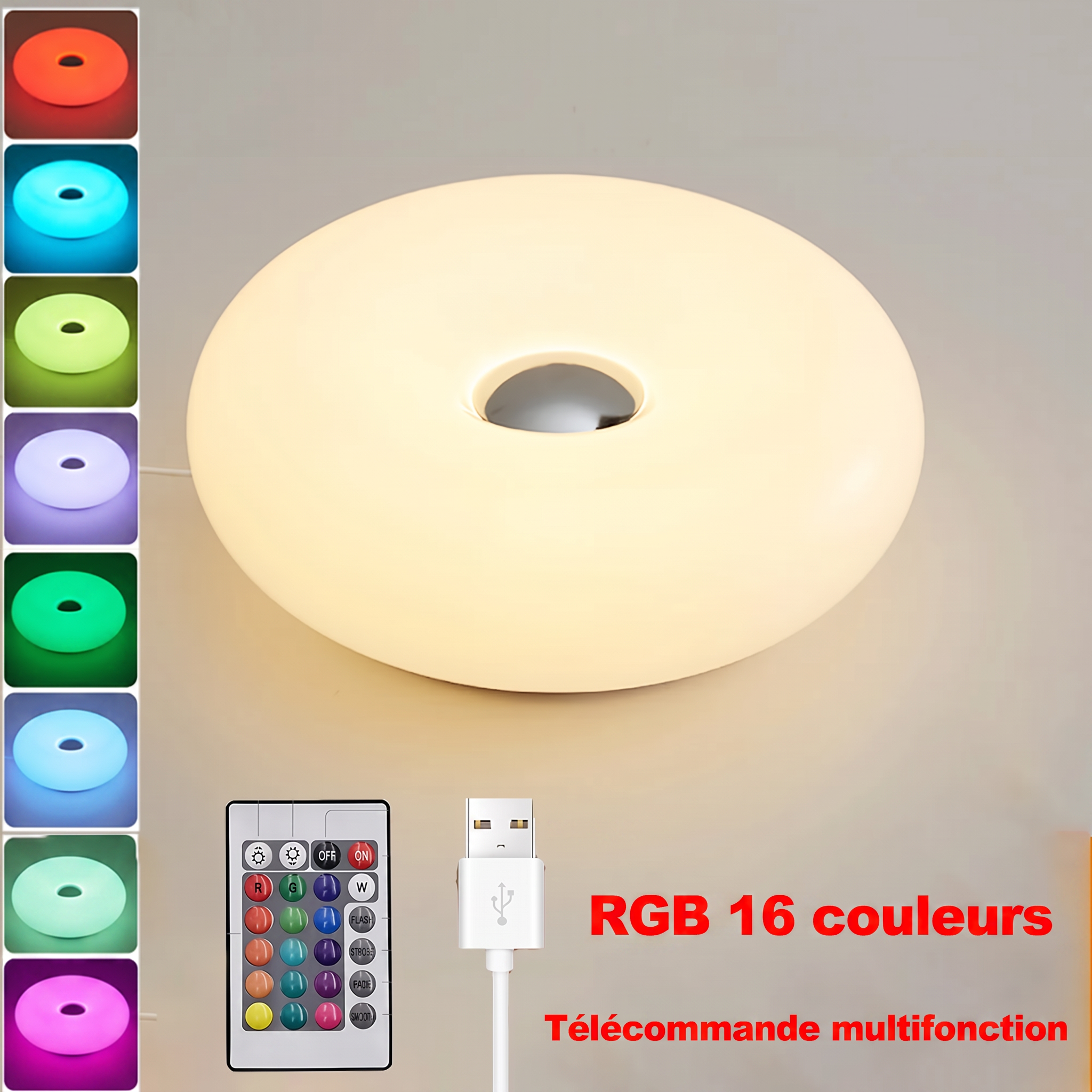 16 couleurs disponibles et télécommande multifonction