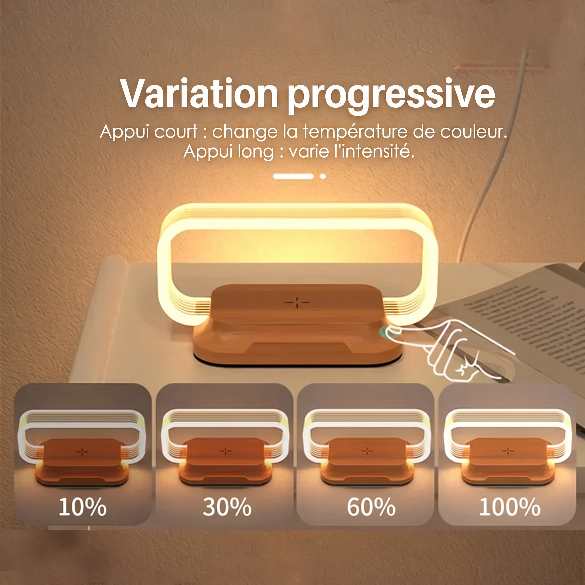 Variation progressive de la luminosité de la lampe Lumina