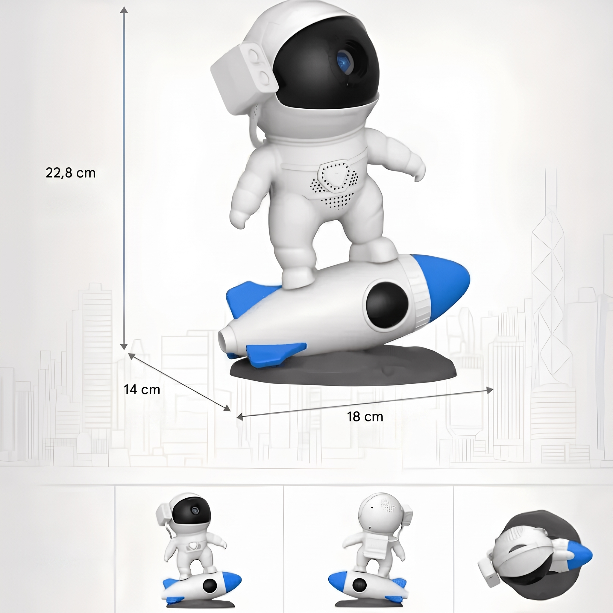 Dimensions du projecteur Astronaute Cosmo