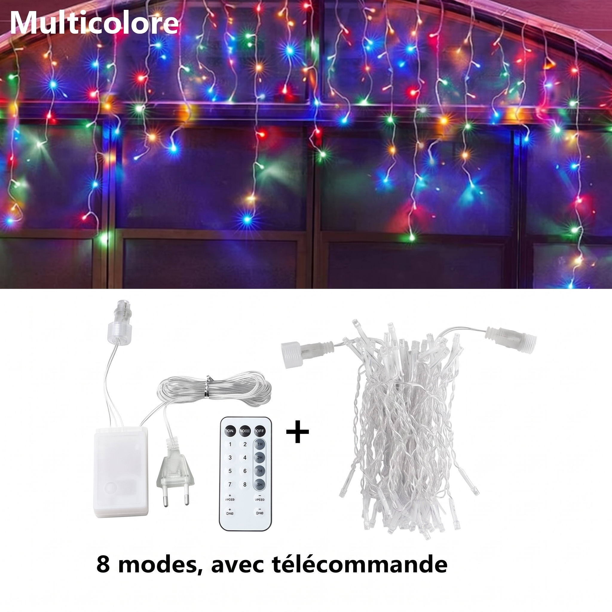 Rideau à glaçons Glacéa multicolore