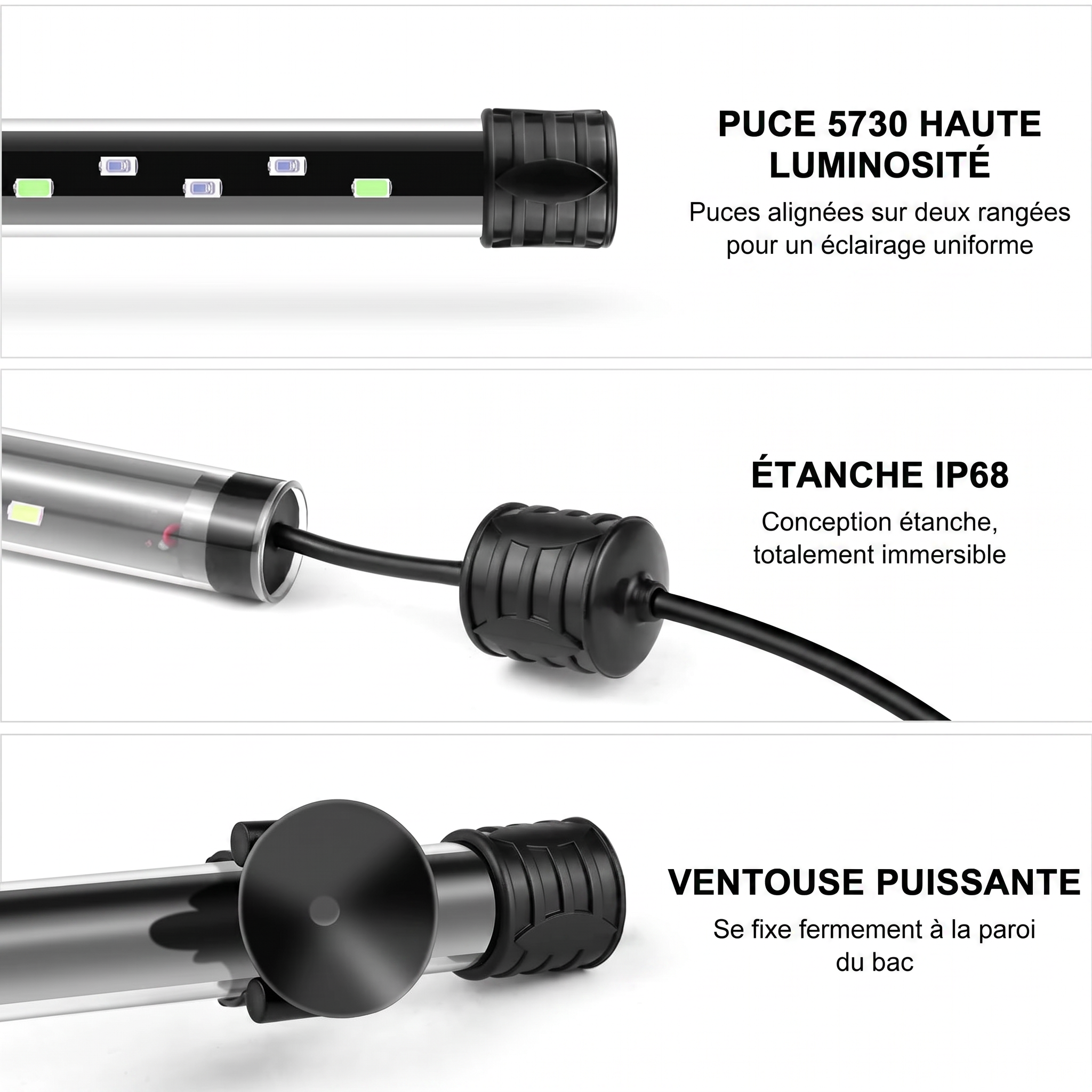 Aquanova : puce 5730, étanche IP68, ventouse