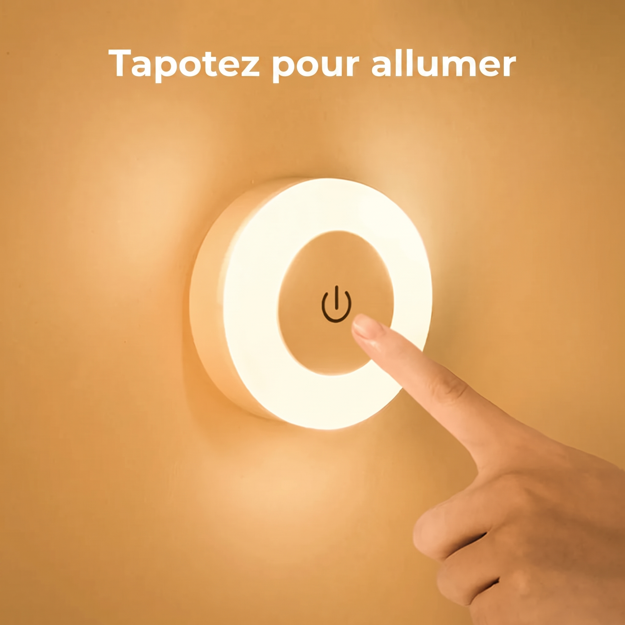 Veilleuse tactile LumoTouch, allumage par tape