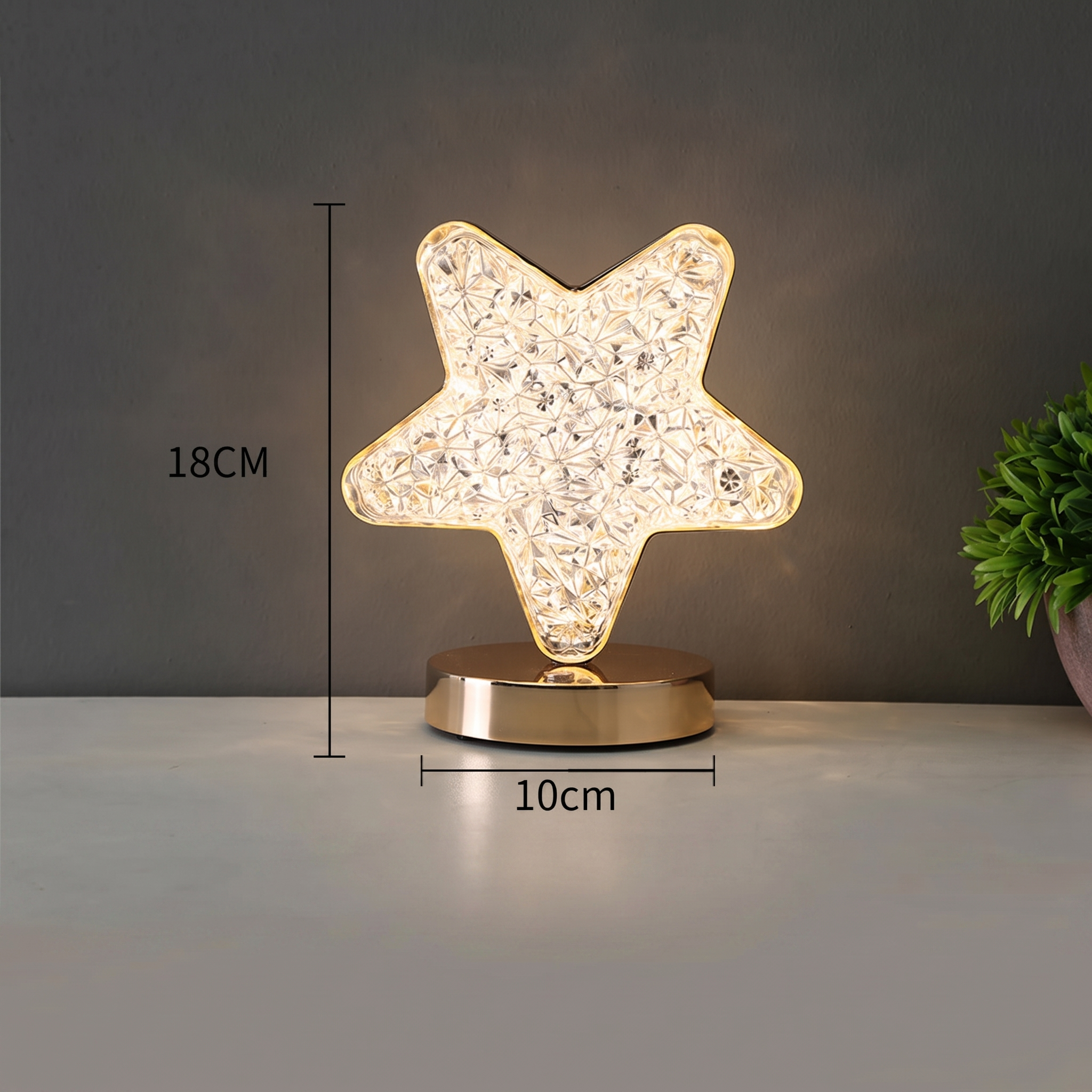 Lampe cristal Cristallia, forme étoile