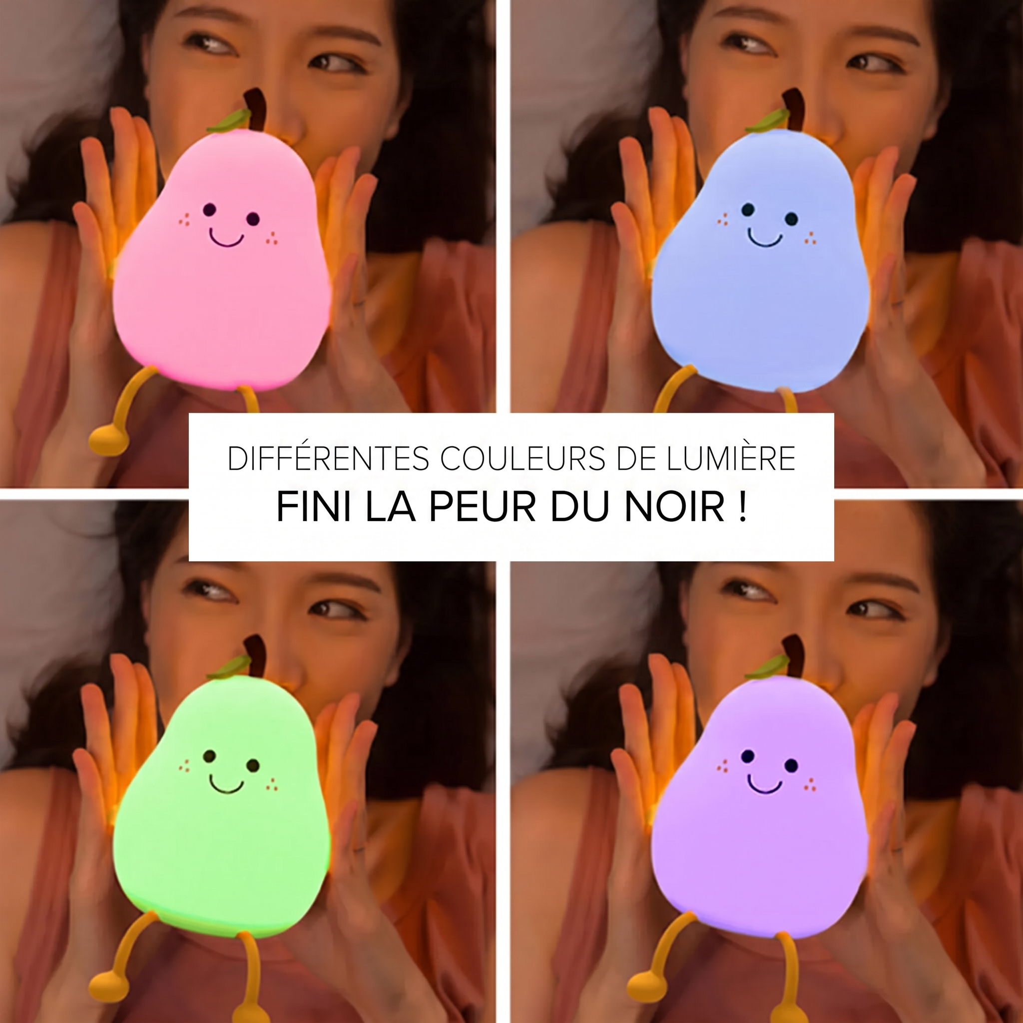Différentes couleurs de lumière de la veilleuse PearlyGlow