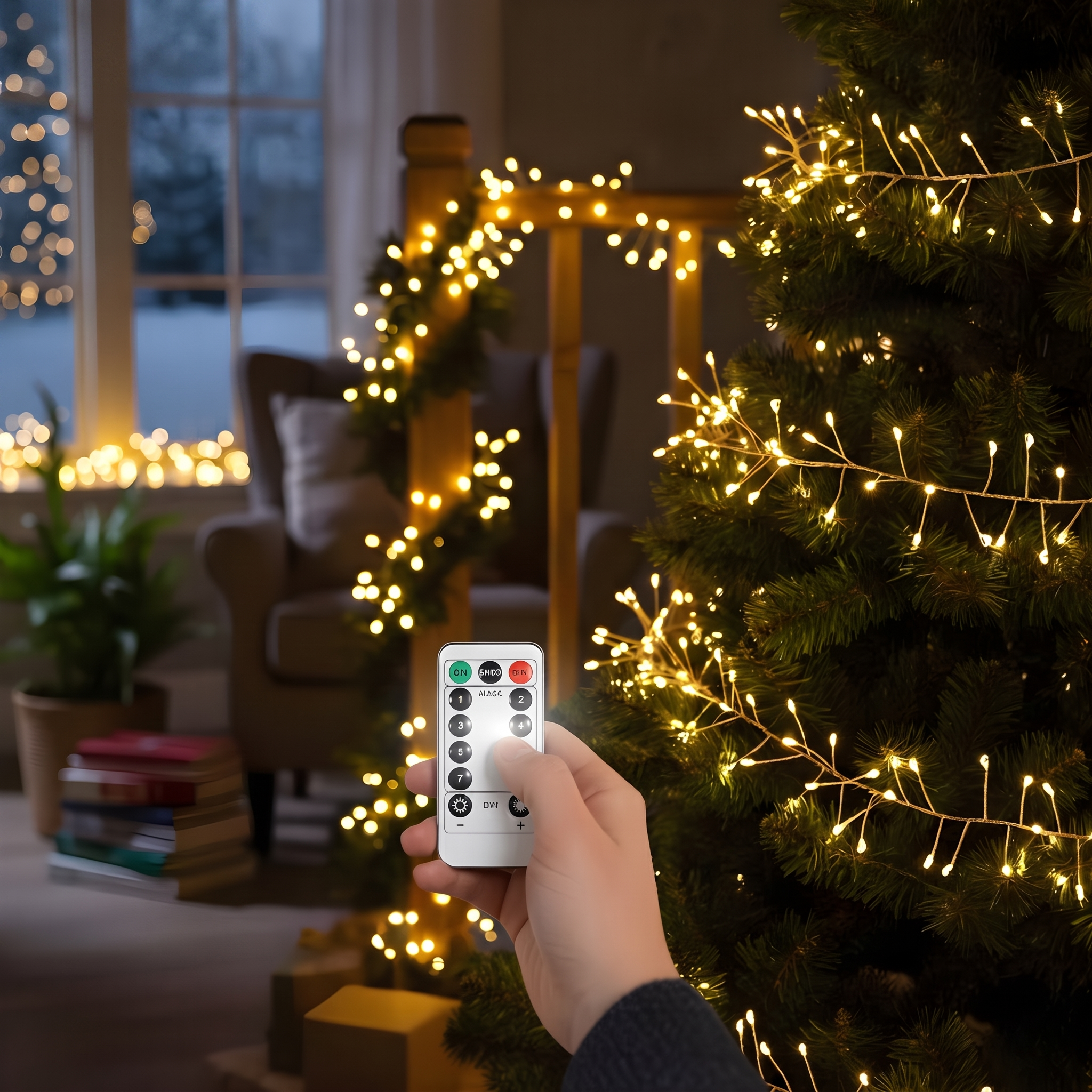 Guirlande cluster LedTwine blanc chaud avec télécommande