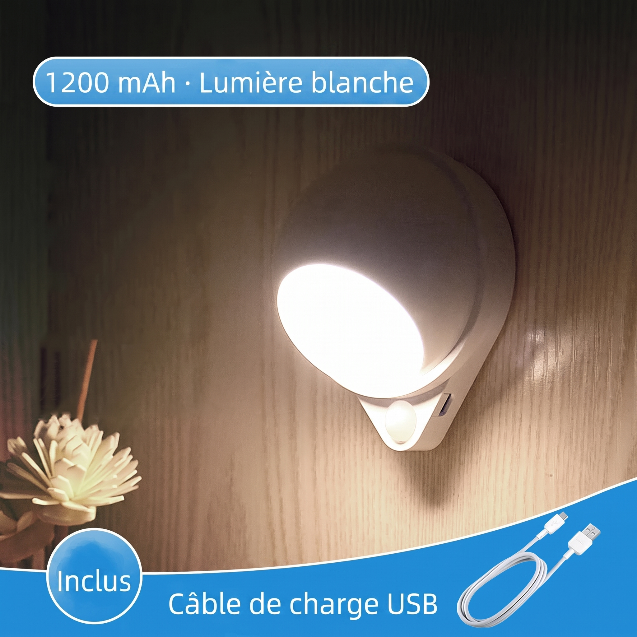 GlowMate 360 en lumière blanche