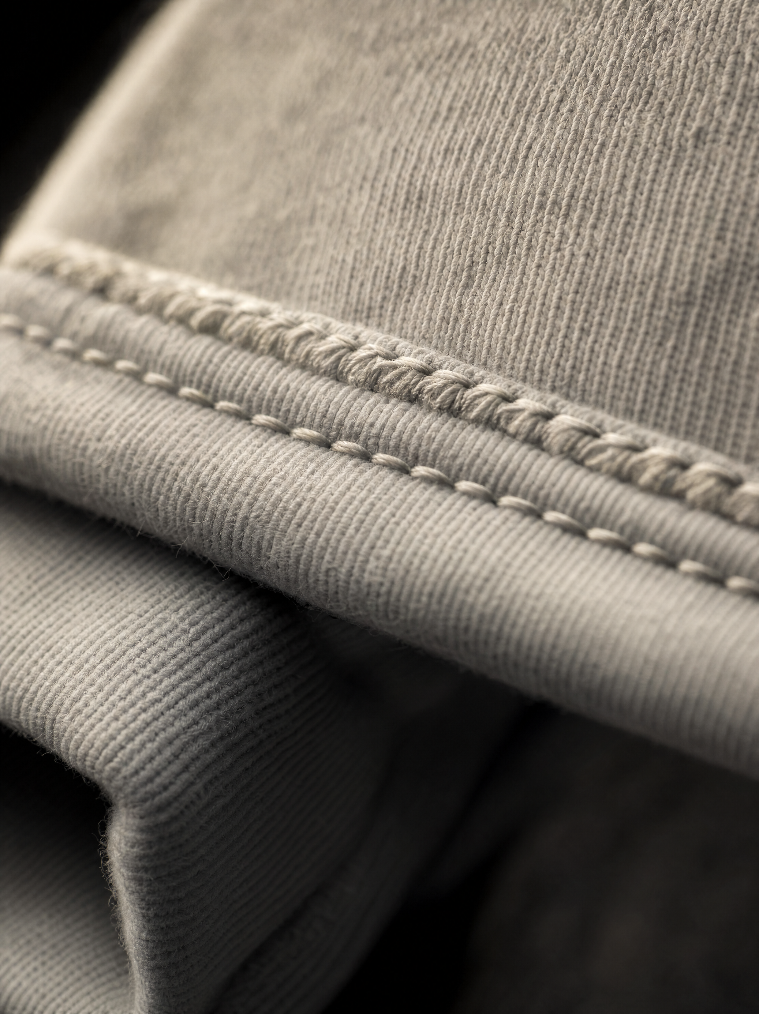 Twin-needle stitching detail