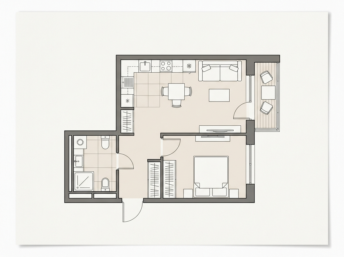Планировка 39,5 м²