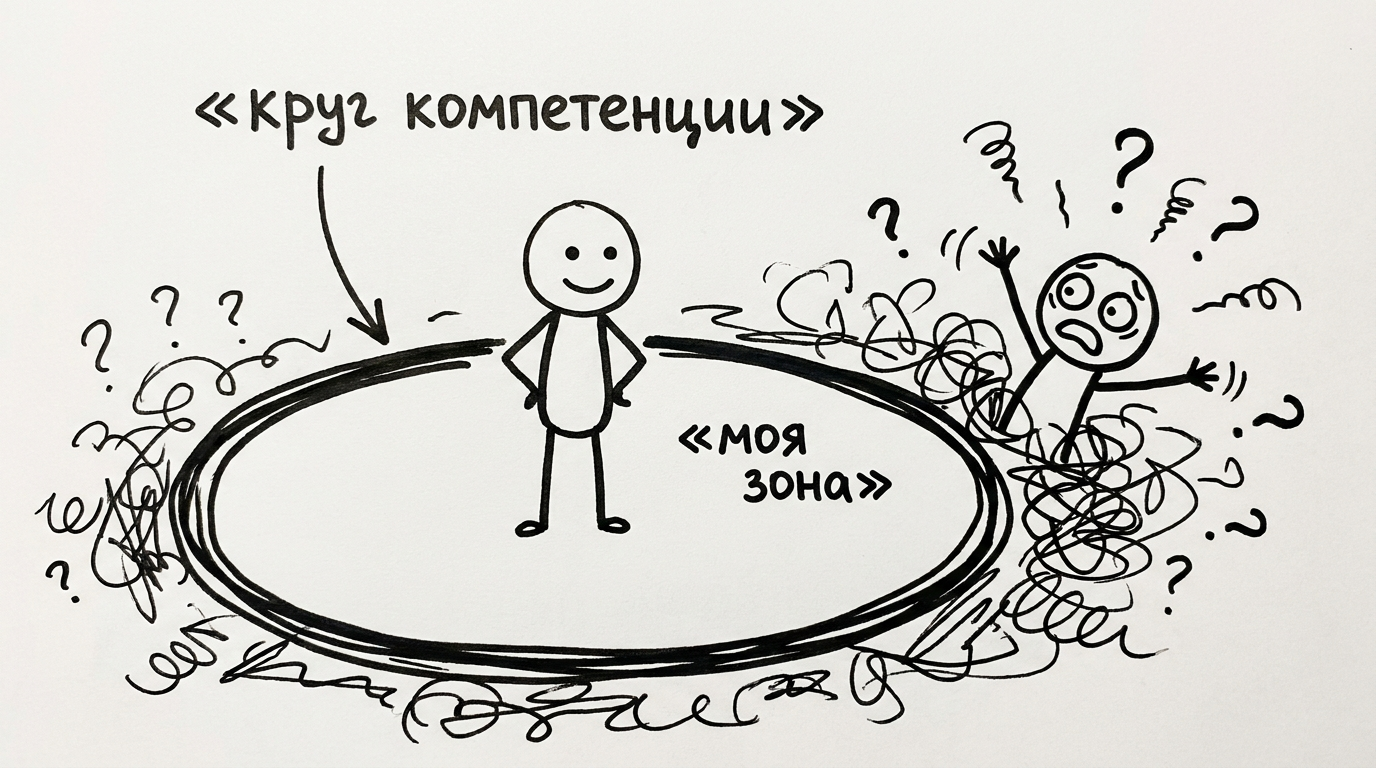 Круг компетентности — внутри круга человек уверен, снаружи хаос