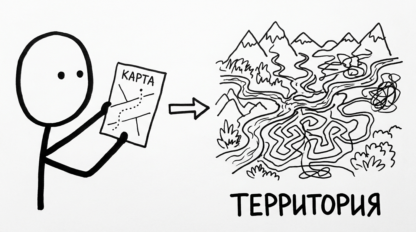 Карта не территория — простая карта не совпадает со сложной реальностью