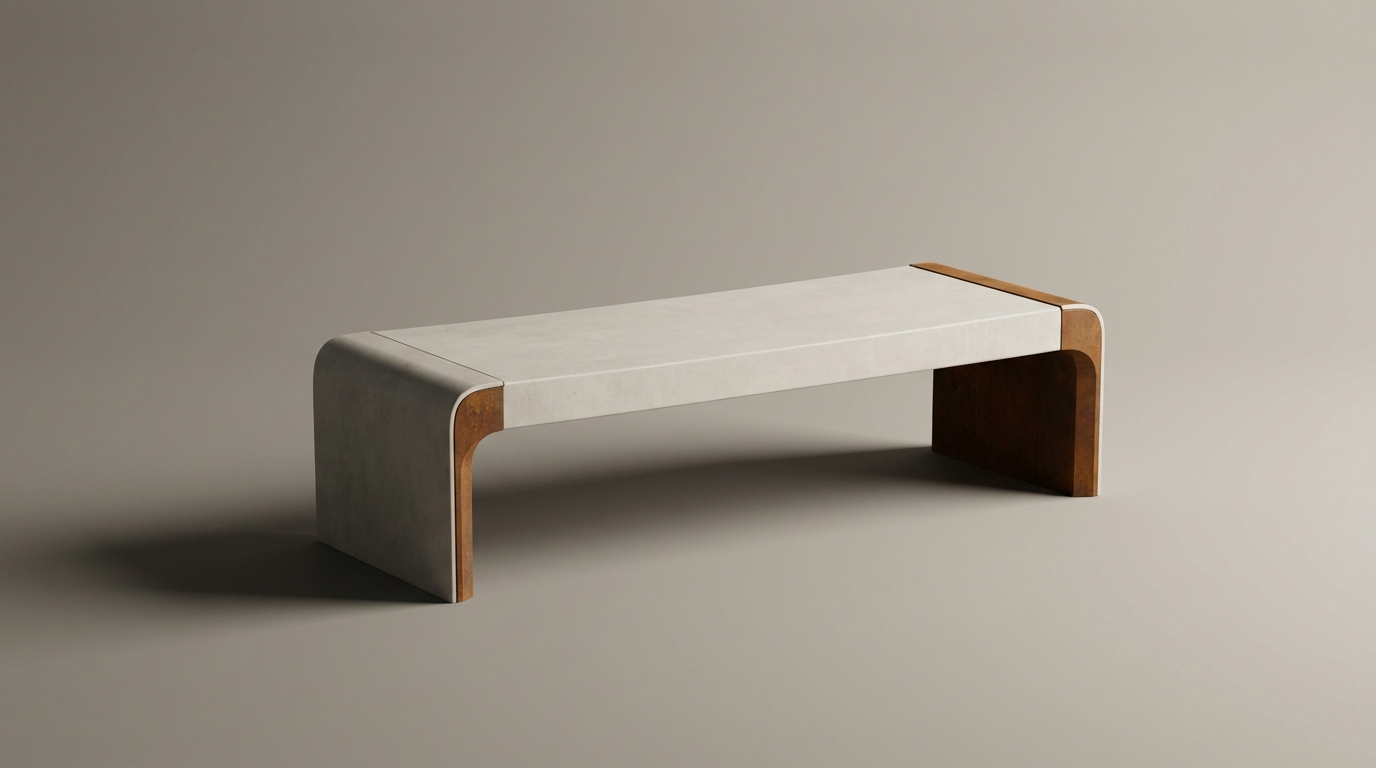 Sculptural concrete bench