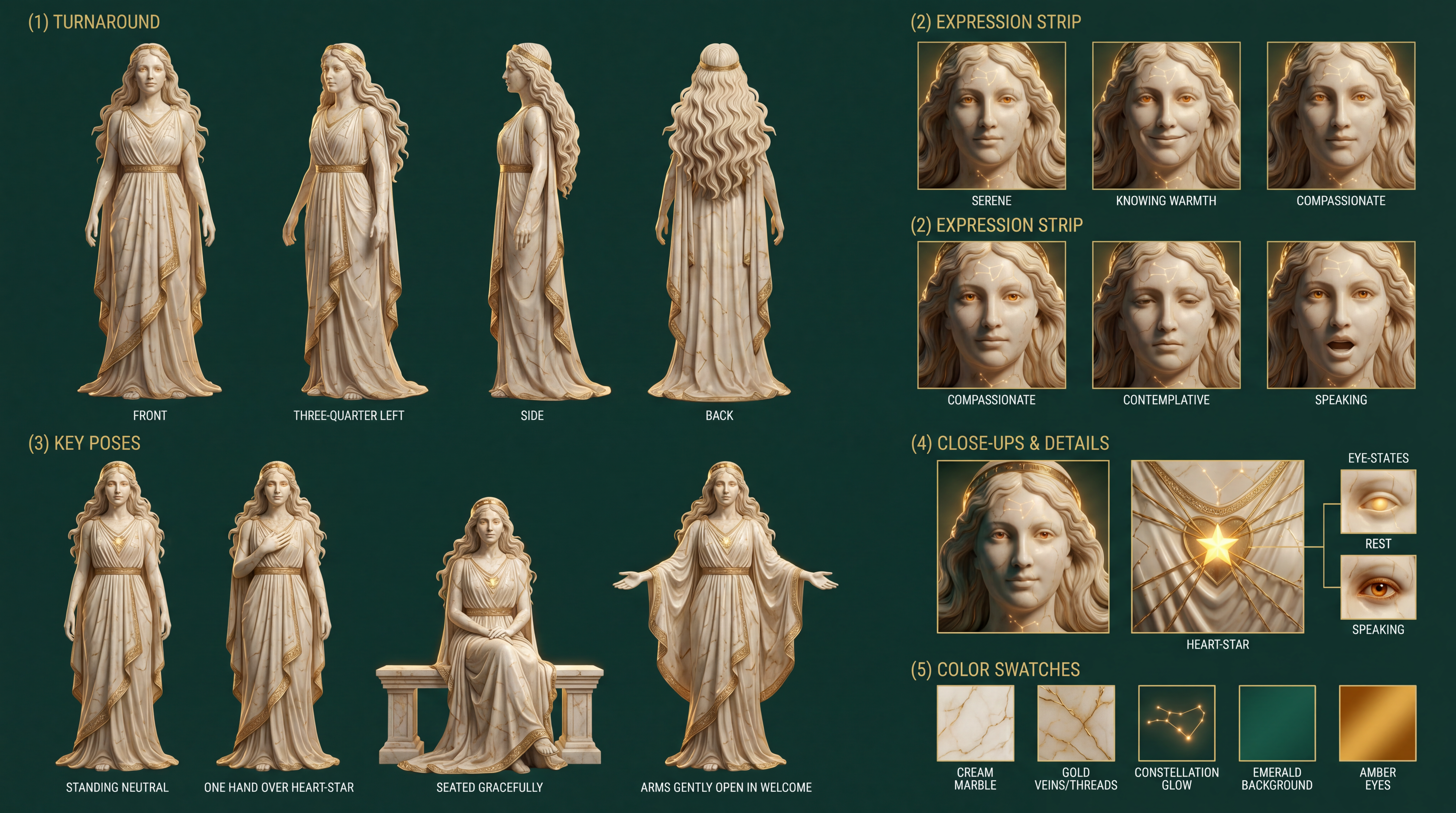 Sophia model sheet 1