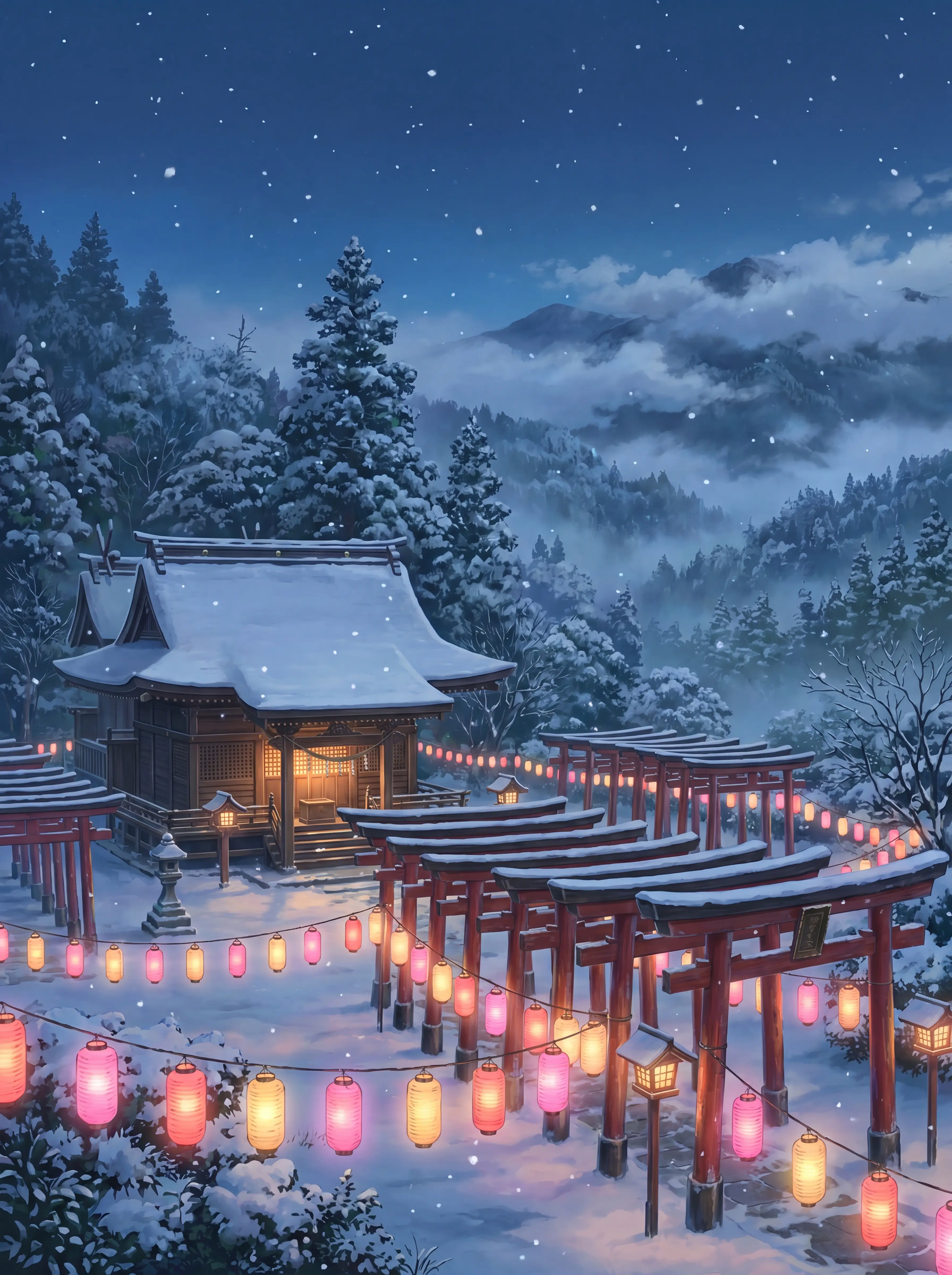 Winter snow shrine