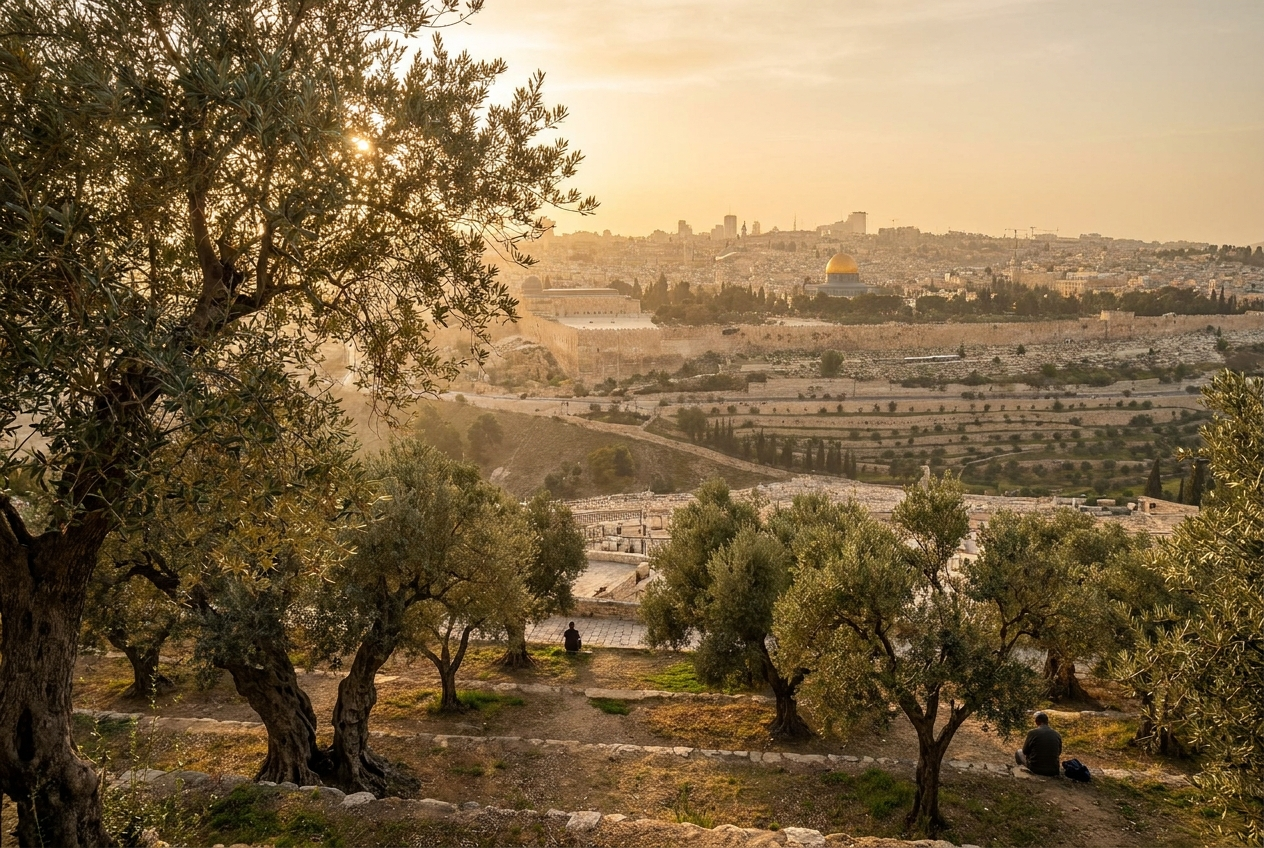 Ancient olive trees in the Garden of Gethsemane