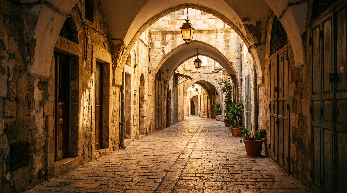 Morning light on the Via Dolorosa
