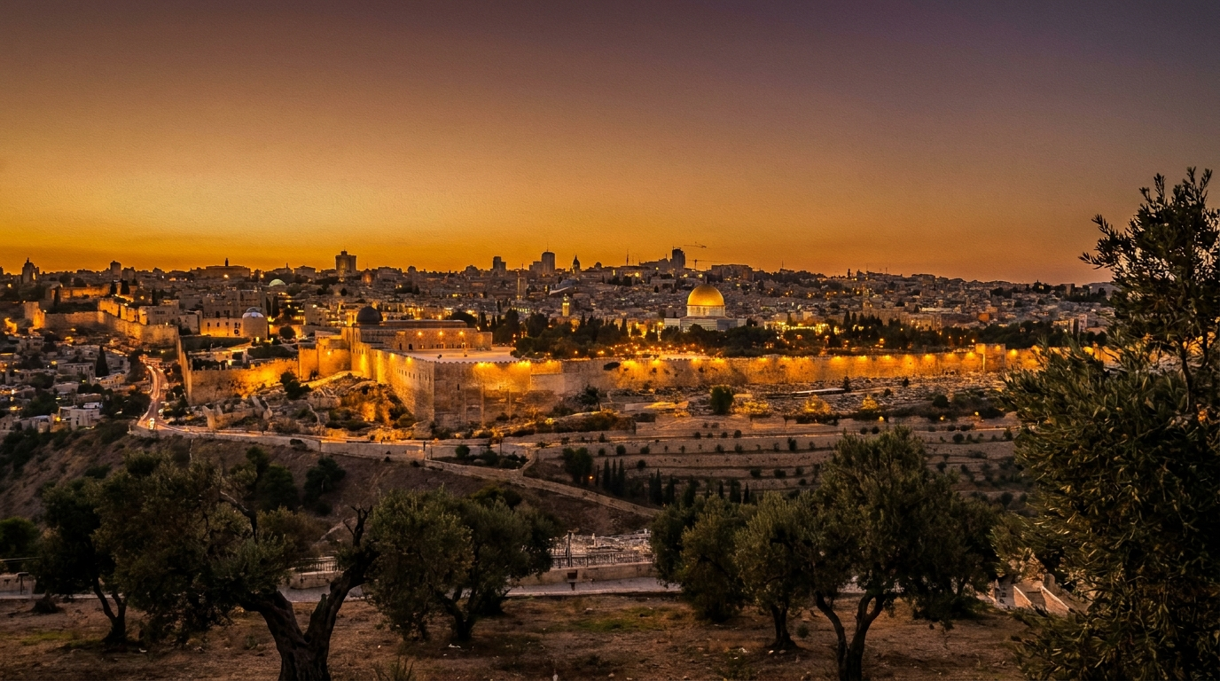 Panorama of Jerusalem at dusk