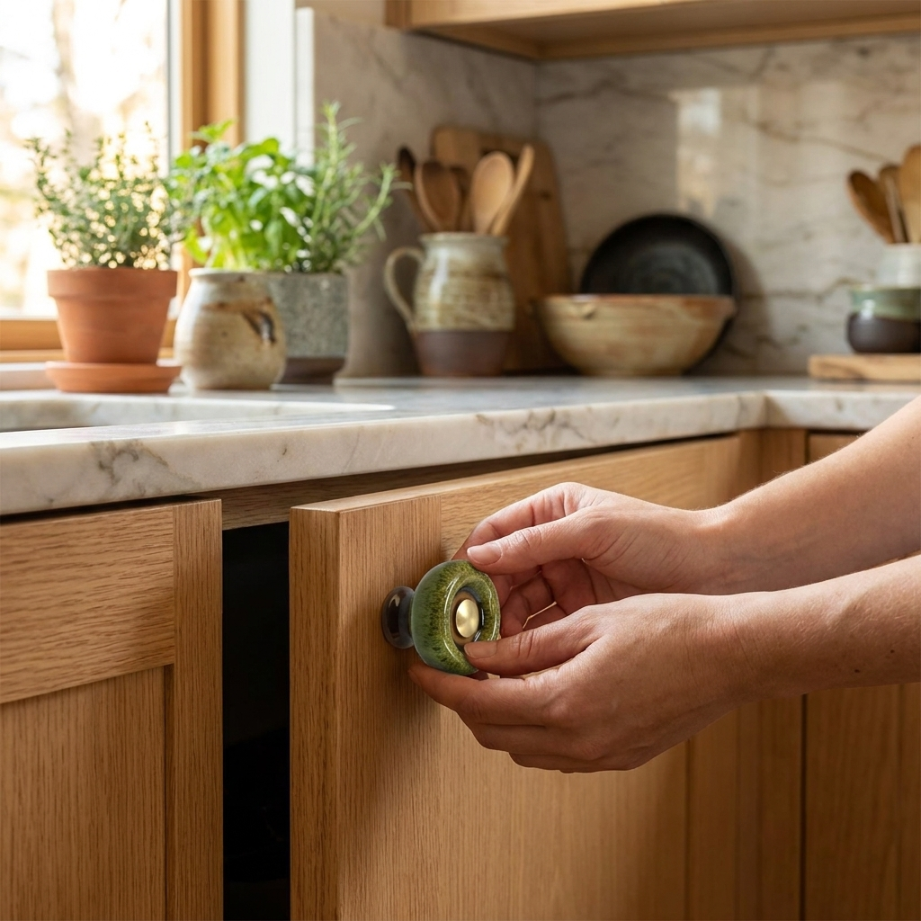 Ceramic cabinet knob lifestyle